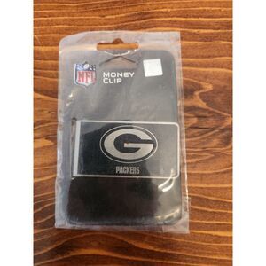 Green Bay Packers Money Clip Black and Steel Minimalist Wallet NWT NFL